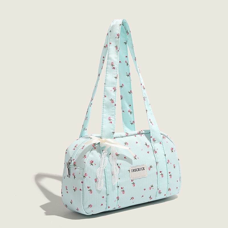 Cute Girl Print Bag 2026 New Style Hand-Held Pillow Bag Korean Version High-Value Small Floral Boston Bag - Image 2