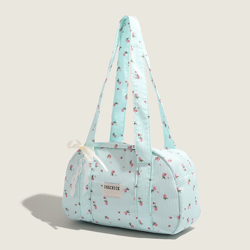 Cute Girl Print Bag 2026 New Style Hand-Held Pillow Bag Korean Version High-Value Small Floral Boston Bag - Image 4
