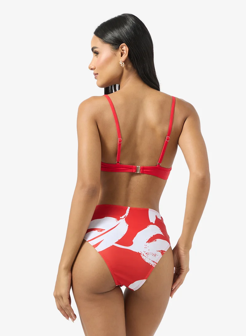 Ginger 3 Pc Bikini Set With Floral Printed Robe
