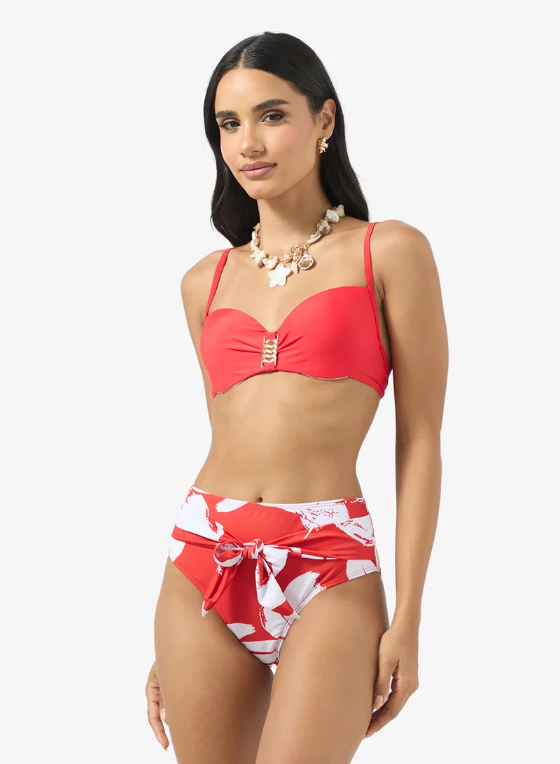 Ginger 3 Pc Bikini Set With Floral Printed Robe