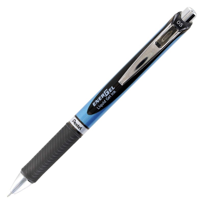 Pentel EnerGel RTX Retractable Liquid Gel Pen 0.5mm Fine Line Needle Tip Black Ink Pack of 5 - Image 2