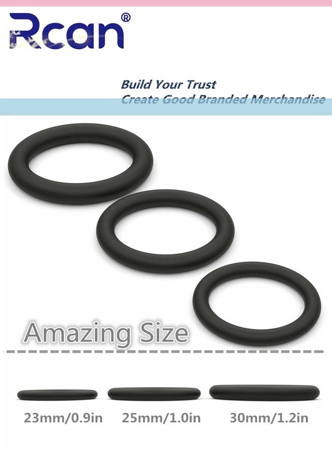 Rcan 3 Pieces Men's Exercise Rings Elastic Silicone Material Workout Resistance Rings Extend Stamina Waterproof Sweatproof Soft Wear Resistant Tear Resistant Suitable for Men Sports Home  - Image 5