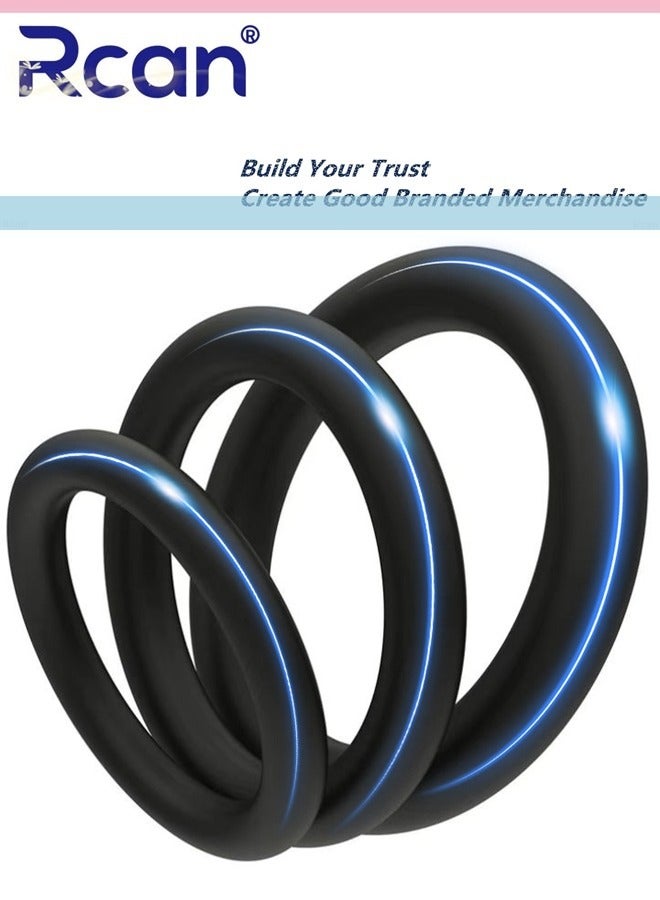 Rcan 3 Pieces Men's Exercise Rings Elastic Silicone Material Workout Resistance Rings Extend Stamina Waterproof Sweatproof Soft Wear Resistant Tear Resistant Suitable for Men Sports Home  - Image 3