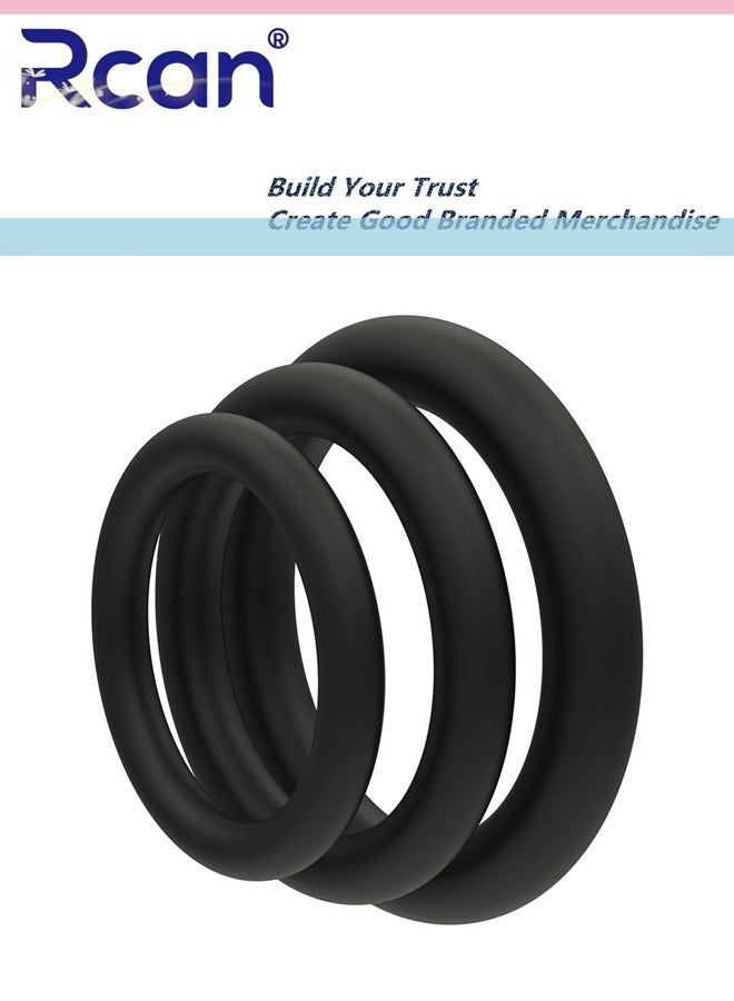 Rcan 3 Pieces Men's Exercise Rings Elastic Silicone Material Workout Resistance Rings Extend Stamina Waterproof Sweatproof Soft Wear Resistant Tear Resistant Suitable for Men Sports Home  - Image 2