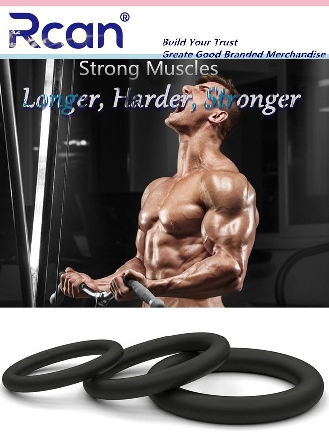 Rcan 3 Pieces Men's Exercise Rings Elastic Silicone Material Workout Resistance Rings Extend Stamina Waterproof Sweatproof Soft Wear Resistant Tear Resistant Suitable for Men Sports Home  - Image 4