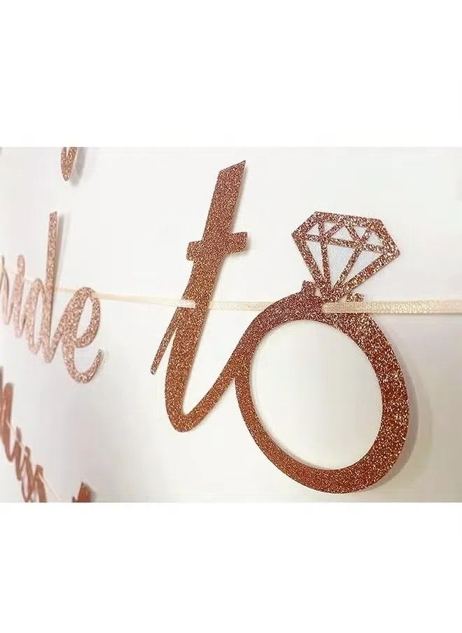 Generic Rose Gold Bridal Shower Decorations - Bride to be happily ever after Banner and Photo Banner for Bridal Shower/Wedding/Engagement Party Kit Supplies Decorations decor(Rose Gold)  - Image 2
