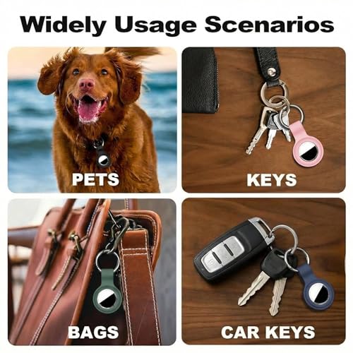 Linsaner [4 Pack] Holder for AirTag 2nd Gen (2026) & 1st Gen, Silicone Case Keychain Key Ring, Protective Cover for Apple for Air Tags, GPS Finder Accessories, Black - Image 5