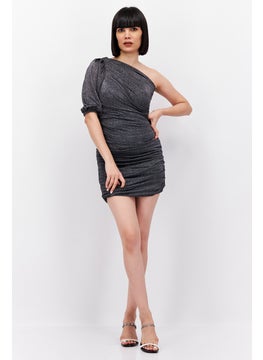 BCBGeneration Women Metallic Ruched Bodycon Dress, Black  - Image 4