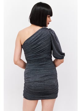 BCBGeneration Women Metallic Ruched Bodycon Dress, Black  - Image 3