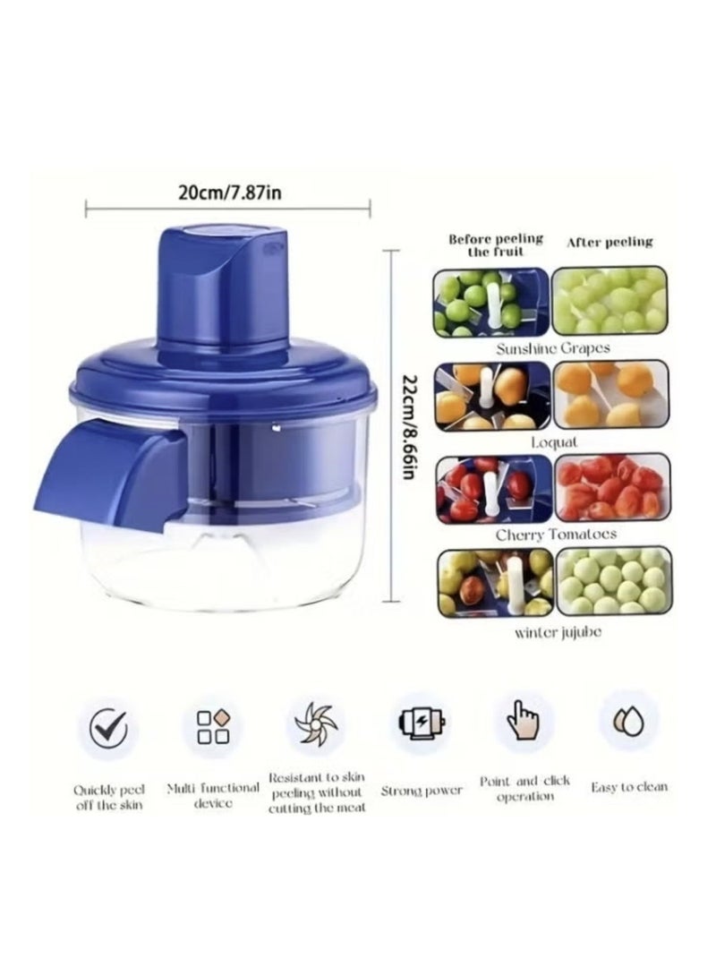Smart Electric Peeler And Slicer Machine, Automatic Chopping Grapes and other Fruits Machine for Home Kitchen, Rechargeable Electric Baby Fruit Multifunctional Chopper for Fruit Tomatoes,Grape - Image 2