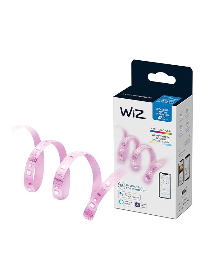 Wiz Smart LED Strip Light 1M, 880 Lumens, RGB, Wi-Fi And Bluetooth, Compatible with Alexa And Google, Extension - EU Plug - Image 1