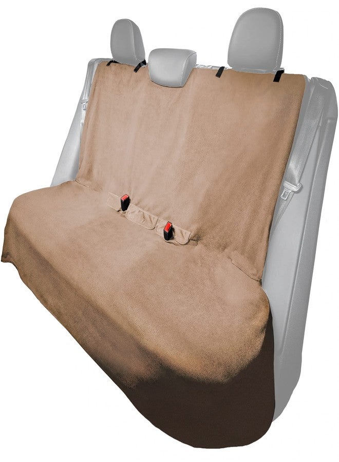 Waterproof SeatShield Washable Backseat Cover- Universal Heavy Duty Non-Slip Back Seat Protector for Kids, Dogs, Pet from Sweat, Food, Dirt etc. - Tan Car Seat Cover for Auto, Truck, Van, SUV - Image 1