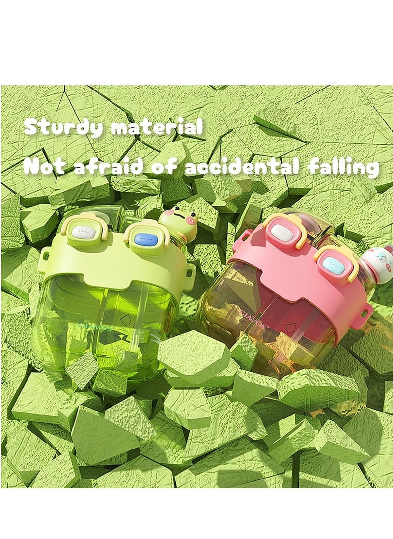 SYOSI - Kids Water Bottle with Straw, Cute Aesthetic Large Capacity Two-Layer Cup,  Two Drink Kids Water Bottle, Leak-Proof BPA-Free Cups for Toddlers Children, for School, Sports, Daycare, Camp - Image 1