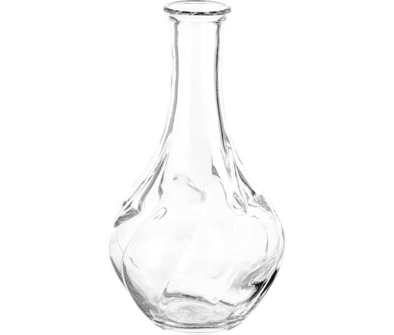 Clear Glass Vase 17 cm, Decorative Flower Vase for Single Stems, Small Bouquets and Twigs, Unique Modern Glass Vase for Table, Shelf and Home Decor, Minimalist Floral Centerpiece - Image 1