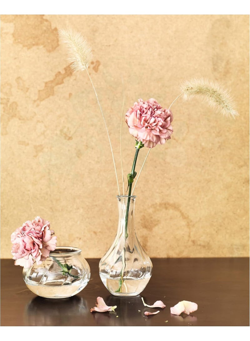 Clear Glass Vase 17 cm, Decorative Flower Vase for Single Stems, Small Bouquets and Twigs, Unique Modern Glass Vase for Table, Shelf and Home Decor, Minimalist Floral Centerpiece - Image 5