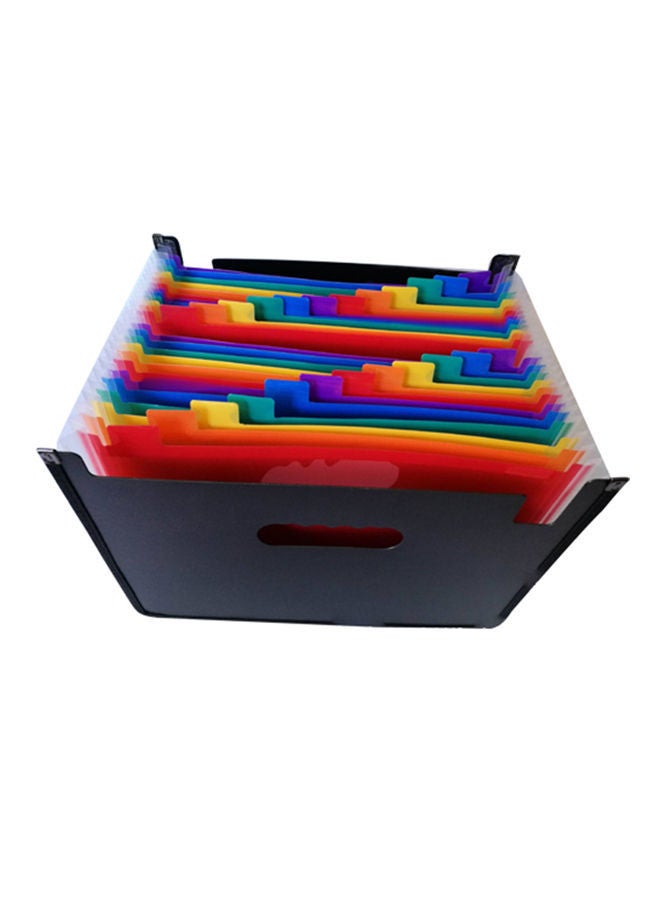 NIBEMINENT A4 24-Pockets Expanding File Folder Organizer Black/Red/Yellow - Image 2