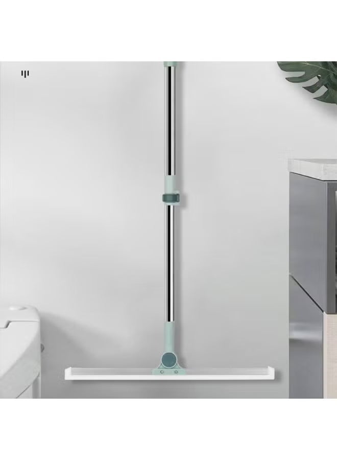 Magic Silicone Floor Squeegee Wiper with Long Adjustable Telescopic Handle 180 Degree Rotating Head Water Scraper for Bathroom Tile Window and Hair Removal 1 Piece - Image 1