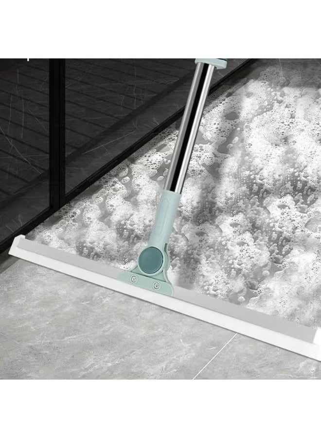 Magic Silicone Floor Squeegee Wiper with Long Adjustable Telescopic Handle 180 Degree Rotating Head Water Scraper for Bathroom Tile Window and Hair Removal 1 Piece - Image 1