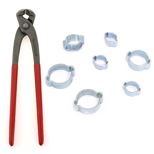 Glarks 70Pcs Zinc Plated Double Ear Hose Fuel Clamp with Standard Jaw Pincers Kit - Image 4