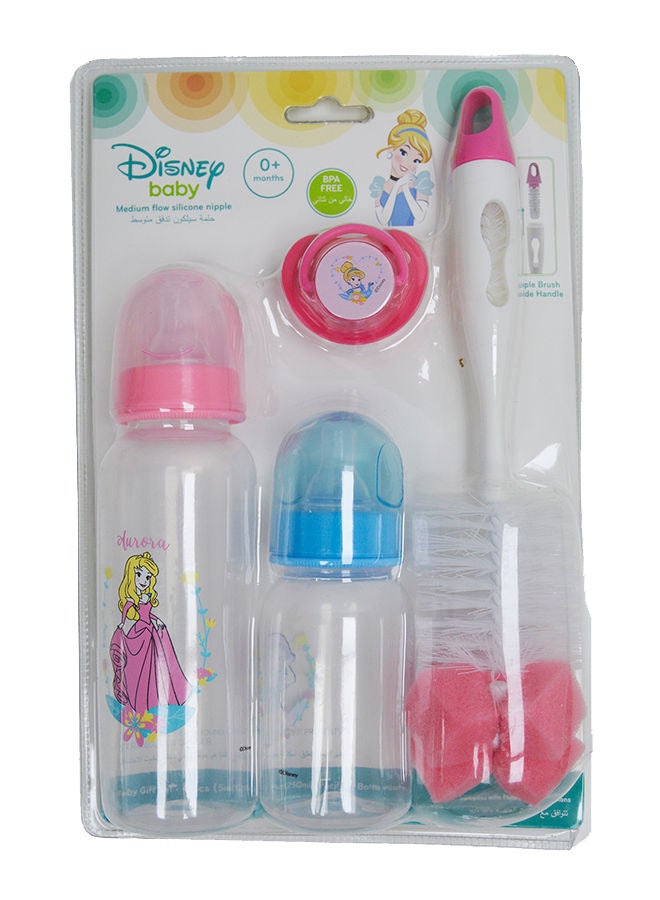 Disney Pack Of 4 Princess Printed Feeding Bottle With Accessories Set - Packaging May Vary - Image 1