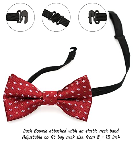 BELLUNO Boys Bow Ties, Pre-tied Bow-Ties Adjustable for Kids, Children, Toddler BowTies, 8-Pack - Image 4
