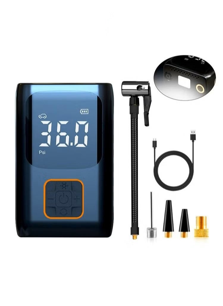 Generic Air Compressor Air Pump Car Portable Tire Inflator, Ultra-Lightweight for Motorcycle tire, Cordless Air Compressor Pump, Rechargeable Battery, 150 PSI with Digital Screen and LED Lights for E-Bike, Bi  - Image 1