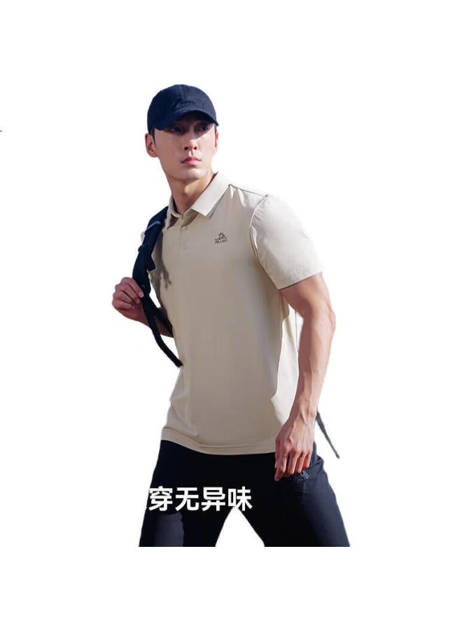 PELLIOT Outdoor Polo Shirt Men And Women Ice Silk Quick-Drying T-Shirt Sports Casual Short Sleeve Turn-Down Collar Half Sleeve 11421533 Blue Xxl - Image 2