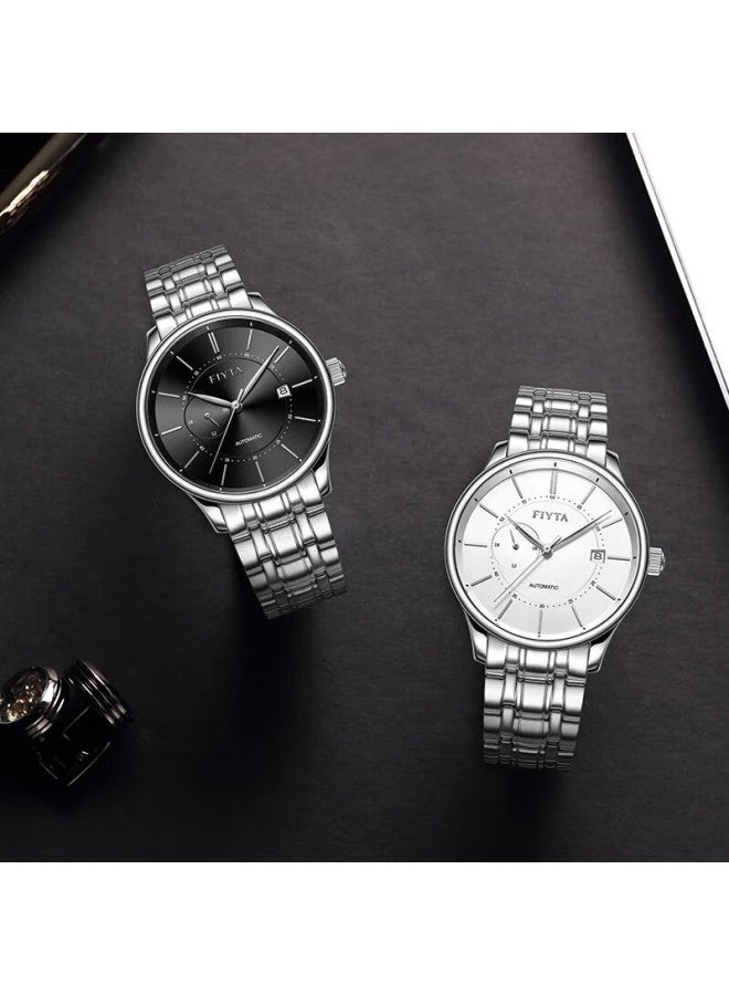 Fiyta Classic Series Calendar White Dial Steel Strap Automatic Mechanical Men's Business Watch Holiday Gift For Men - Image 1