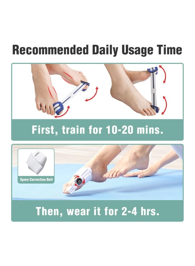 مصحح بونيون طبي لإبهام القدم للرجال والنساء – مقوم إصبع القدم الكبير لعلاج انحراف إبهام القدم وأصابع القدم المعوجة – دعامة تقويم بإعداد زاوية قابل للتعديل مع وسادة سيليكون داخلية – طقم قطعتين لتخفيف الألم والراحة اليومية - Image 4