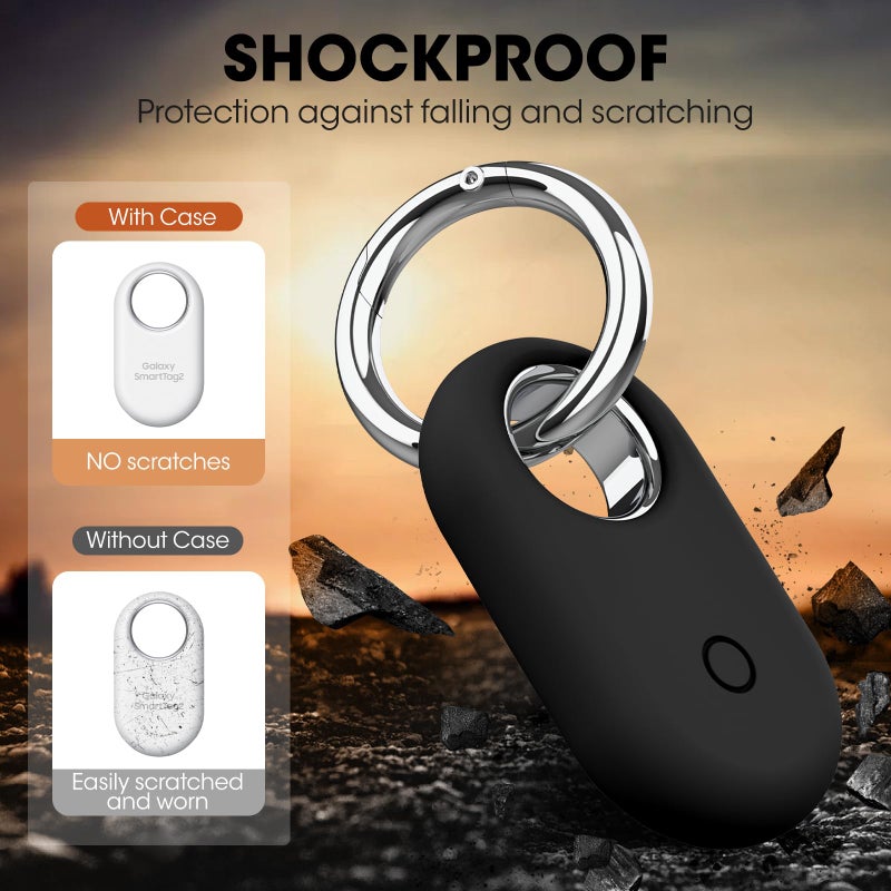 Pautas 4 Pack Smarttag2 Holder Compatible with Samsung Galaxy SmartTag2, Soft Silicone Case All-Round Protection Against Scratch and Drop, with Keychain Suitable for Keys, Bags, Luggage, and Valuables - Image 3