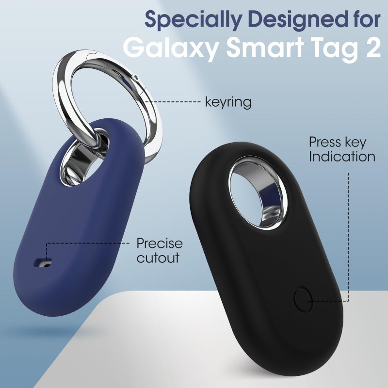 Pautas 4 Pack Smarttag2 Holder Compatible with Samsung Galaxy SmartTag2, Soft Silicone Case All-Round Protection Against Scratch and Drop, with Keychain Suitable for Keys, Bags, Luggage, and Valuables - Image 4