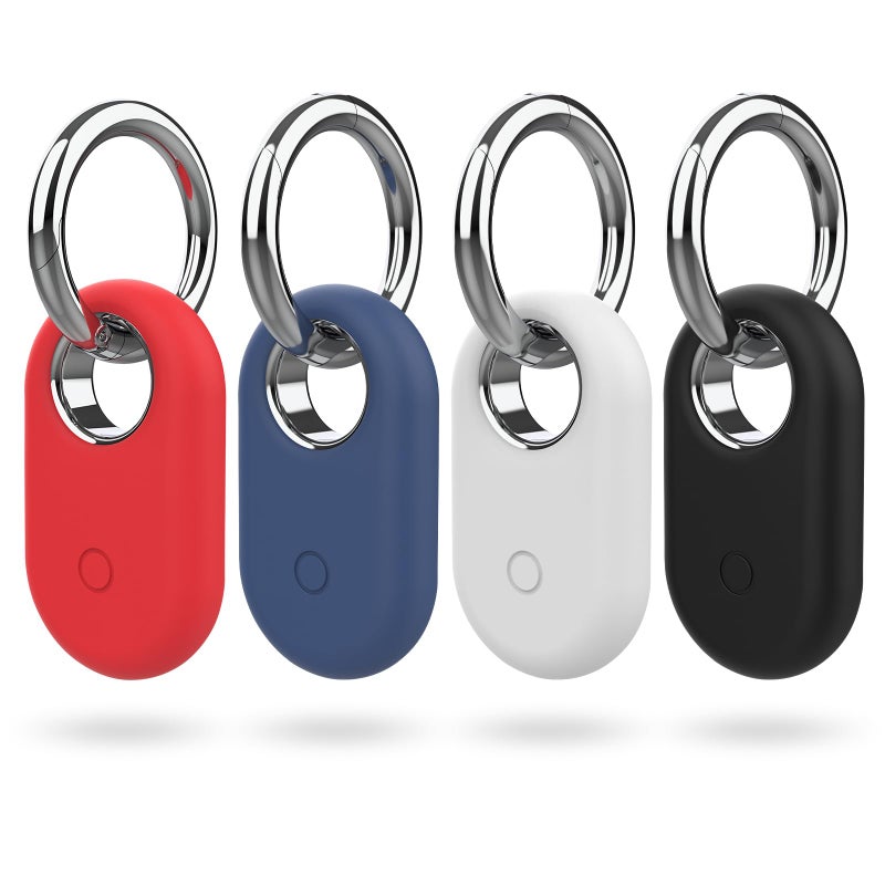 Pautas 4 Pack Smarttag2 Holder Compatible with Samsung Galaxy SmartTag2, Soft Silicone Case All-Round Protection Against Scratch and Drop, with Keychain Suitable for Keys, Bags, Luggage, and Valuables - Image 1
