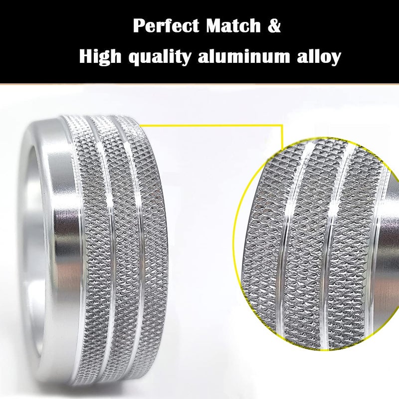 Auprite أغطية مقابض التحكم في المناخ من لملحقات تشالنجر 2015-2023 2024، لدودج تشارجر 2015-2023 2024، لدودج كرايسلر 300/300s 2015-2024، مجموعة 3 قطع (فضي) - Image 4