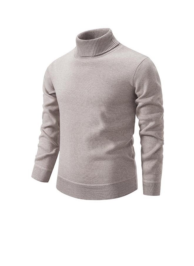 Generic - Men Winter Thick Knot Solid Color Long Sleeve Sweater - Image 1