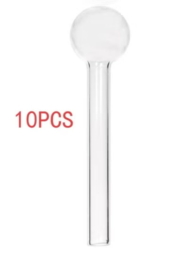 10 PCS Clear Glass Fountain Inflow Pipe Aquarium Filter Tubing For Aquarium Planted Fish Tank，10×1×2.5cm