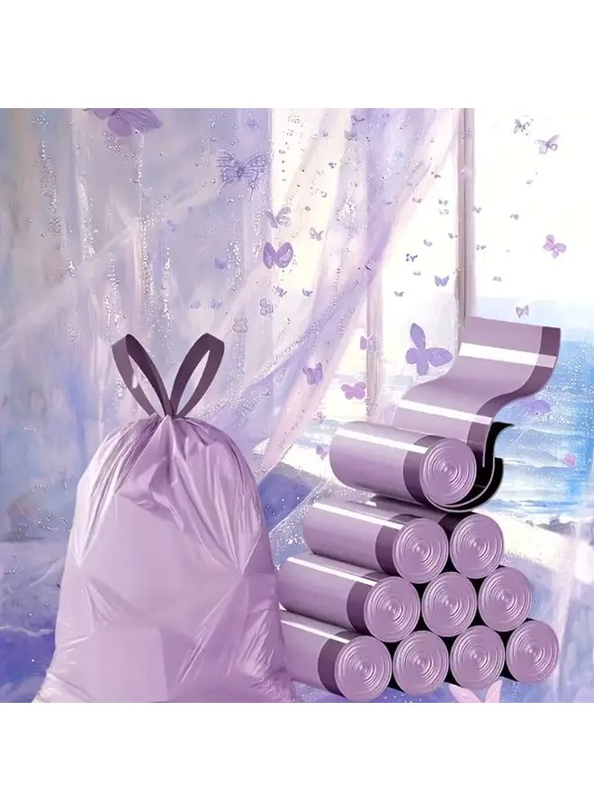 Purple Drawstring Trash Bags 100 Pieces High Quality Disposable Waste Bags For Kitchen Bathroom Home - Image 3