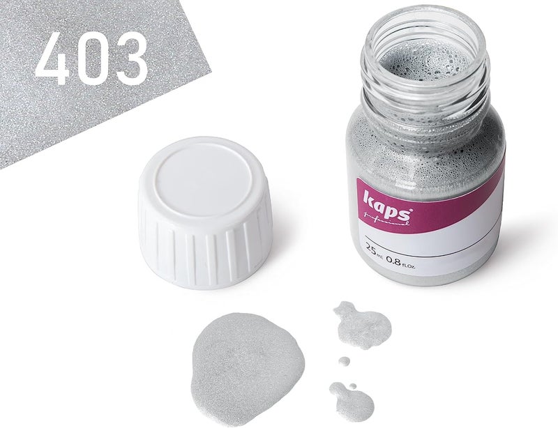 Kaps Dye Paint For Leather Shoes And Bags With Sponge And Brush, Kaps Super Color, 70 Colours (403 - Brilliant Silver) - Image 3