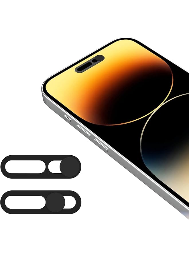 Front Camera Cover, Camera Cover Compatible with iPhone 14Pro Max/15/15 Puls/15Pro Max, Webcam Cover Protector Protect Privacy and Security, Not Affect Face ID - 2 Pack-Black