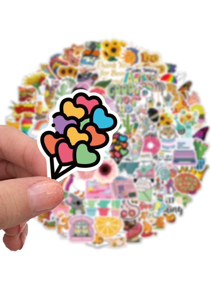 قوس قزح أورينبو ملصقات زجاجات المياه 100 قطعة من ملصقات الكمبيوتر المحمول المقاومة للماء والجمالية من الفينيل للأمتعة والتزلج على الجليد والكمبيوتر للمراهقين والبنات والأطفال والبالغين - Image 2