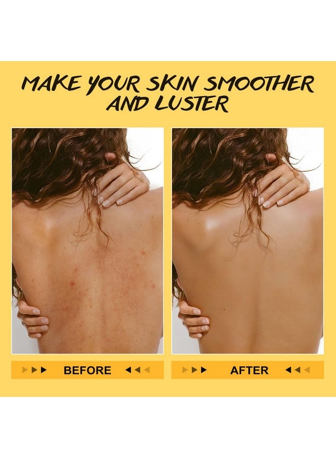 POP MODERN.C Turmeric and Vitamin C Body Scrub Remove Dead Skin Improve Dark Spots Acne Natural Organic Exfoliating Deep Cleansing Exfoliator for Body Butt Bikini Area Body Care with Loofah - Image 4