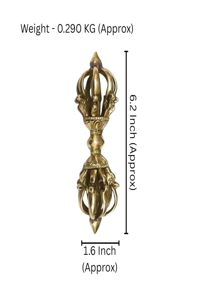 BRONGS Vastu Brass Vajra |Vastu & Spiritual Protection|Size-6.2Inch Approx |weight-290gm Approx|Home & Temple |Vastu Shastra |Pack of 1 - Image 2