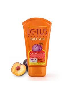 Lotus Safe Sun Sunblock Spf 30 Pa++| Black Plum Extract| Suitable For Indian Summers, Water Proof, Sweat Proof, Non Greasy| Suitable For All Skin Types| 50G