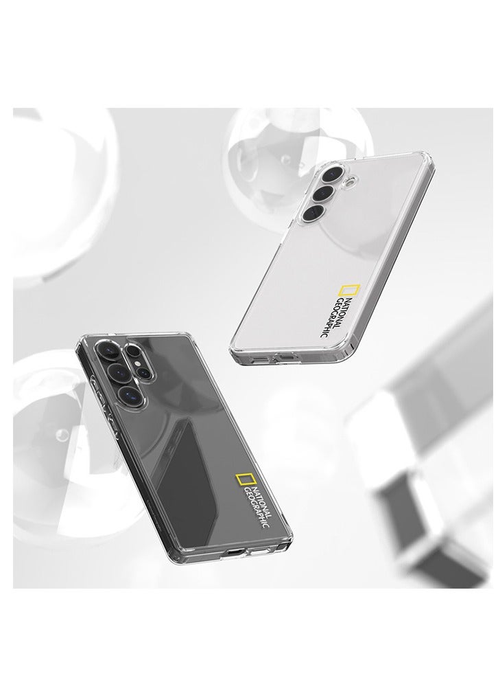 NATIONAL GEOGRAPHIC حافظة كريستال كلير V2 جيل هارد جالاكسي S25 ألترا - شعار أبيض - Image 3