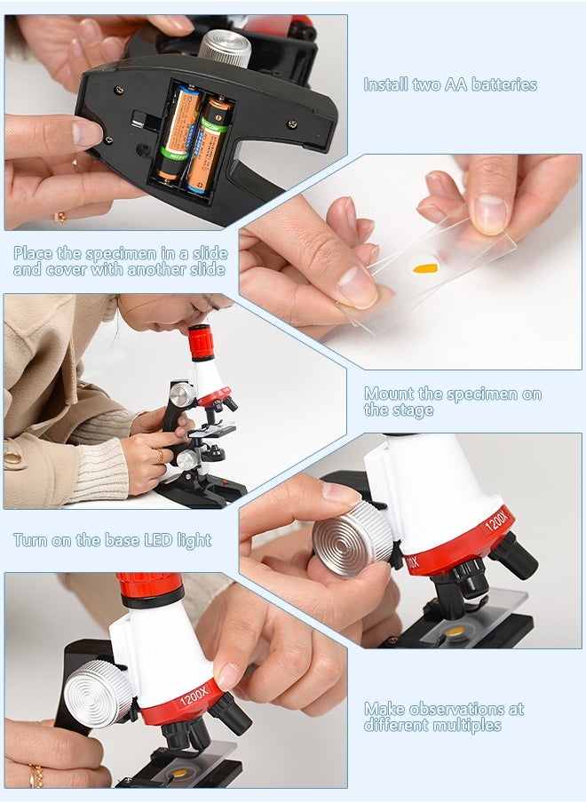 GROIC - GROIC Kid Microscope Science Kits 100 400 1200 Conversion Magnification Toy Educational Tools - Image 1
