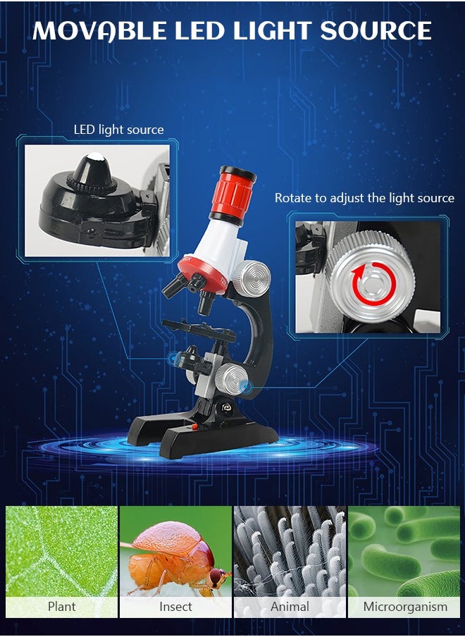 GROIC - GROIC Kid Microscope Science Kits 100 400 1200 Conversion Magnification Toy Educational Tools - Image 1
