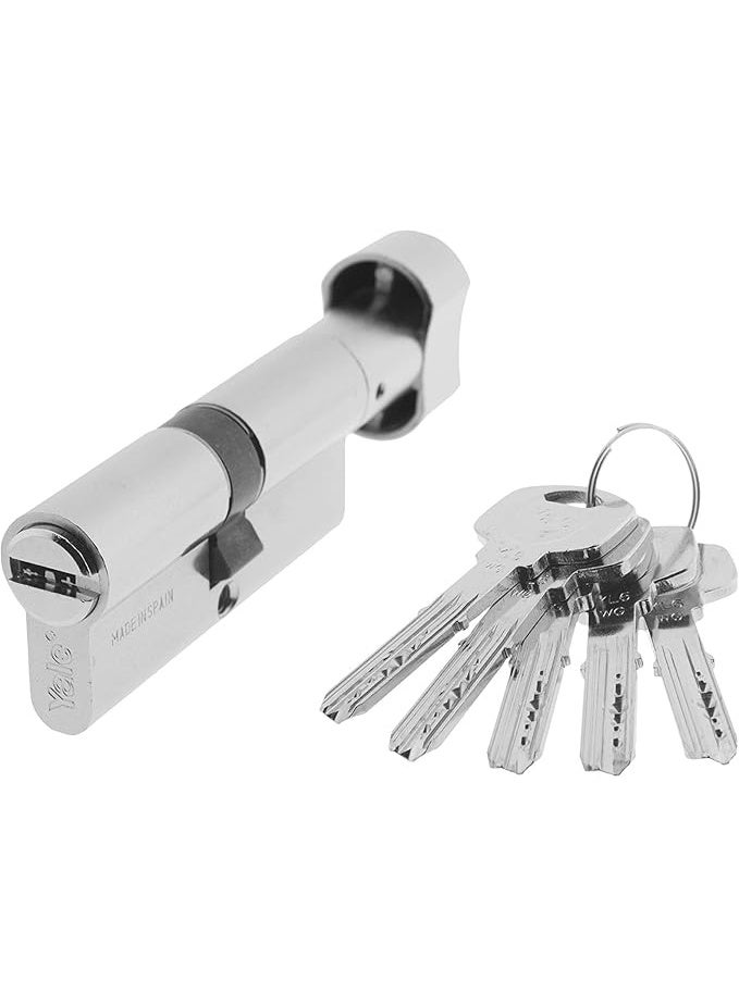 Yale YL6P3535HN Safety Cylinder Lock, Long Cam, Key-Button, Nickel Plated, 35x35mm - Image 3