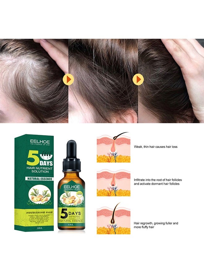 EELHOE Hair Nutrient Solution, for Hair Fall Hair Regrowth And Scalp, Treatment Ginger Essential Oil Supports Healthy Hair Thinning Treatment Hair Growth Oil for Men 30ML - Image 4