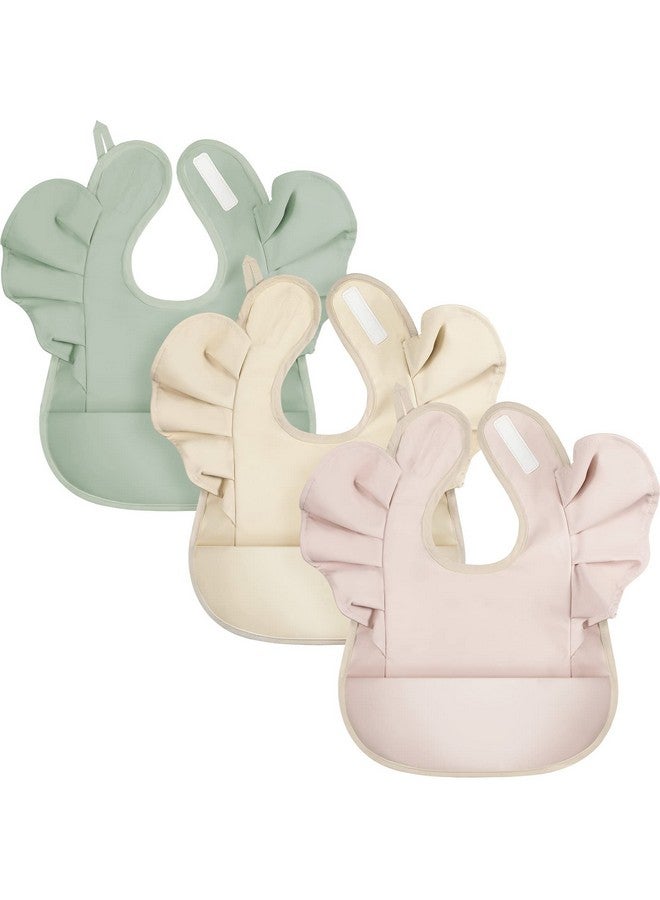 JaGely 3 Pcs Baby Bib For Eating Waterproof Baby Bib Baby Girl Food Bib Washable Toddler Bib Soft Feeding Bib With Food Catcher For Baby Boy Or Girl Eating Travel Home Supplies - Image 2