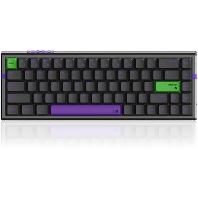 rayihni لوحة مفاتيح الألعاب RS6 ULTRA ALUMINUM بتقنية هول - 65% مدمجة 68 مفتاح، 0.001 مم RT، 8K استجابة، قابلة للتبديل الساخن، RGB (أسود-TTC RGB MAGNETO) - Image 1