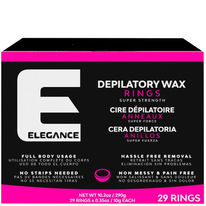 E Elegance Ultra Depilatory Wax Rings  Super Strength Hair Wax For Quick and MessFree Hair Removal 29 PC